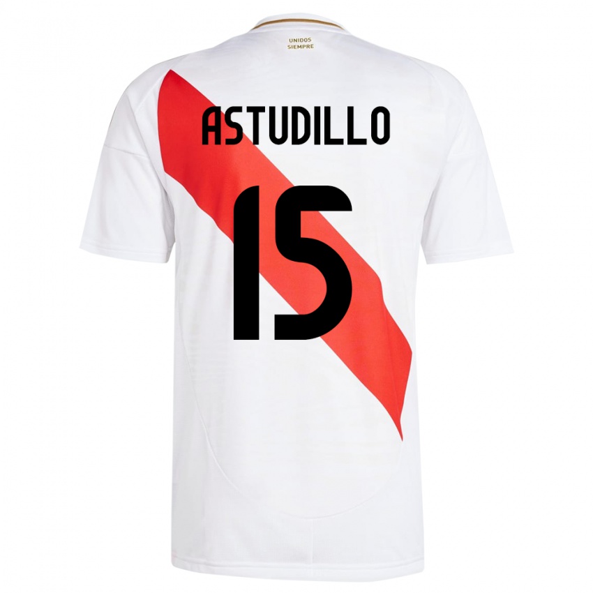 Herren Peru Julinho Astudillo #15 Weiß Heimtrikot Trikot 24-26 T-Shirt Schweiz