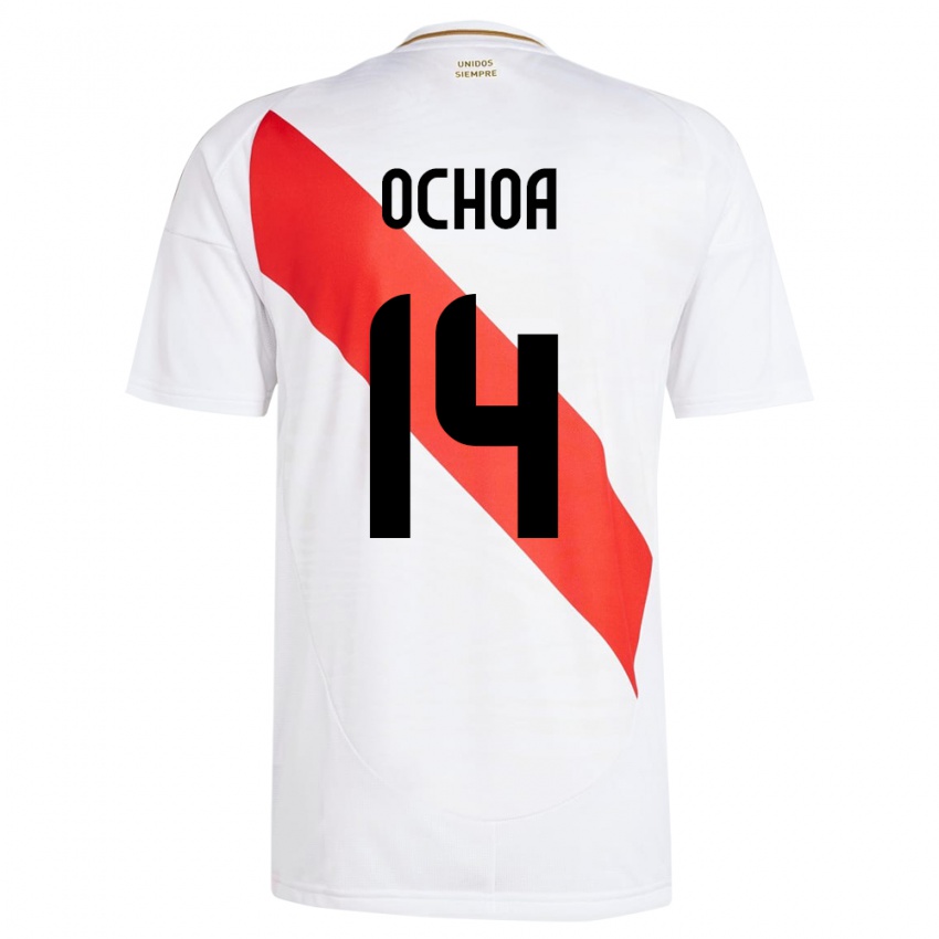 Herren Peru Victoria Ochoa #14 Weiß Heimtrikot Trikot 24-26 T-Shirt Schweiz