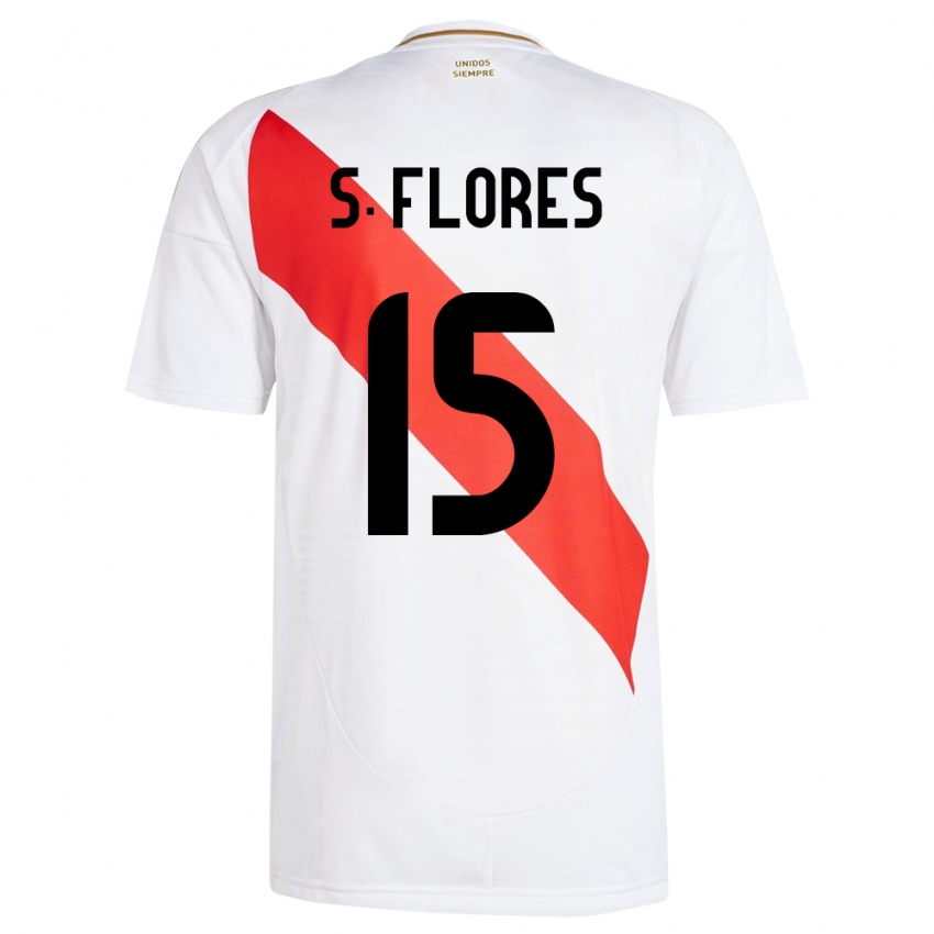 Herren Peru Scarleth Flores #15 Weiß Heimtrikot Trikot 24-26 T-Shirt Schweiz