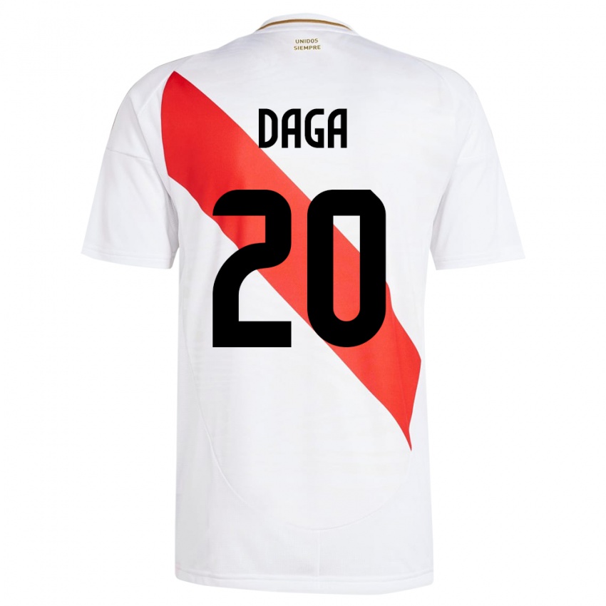 Herren Peru Azucena Daga #20 Weiß Heimtrikot Trikot 24-26 T-Shirt Schweiz