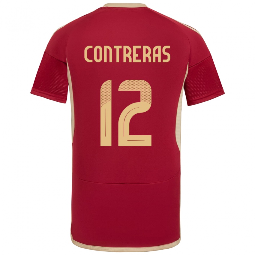 Herren Venezuela José Contreras #12 Burgund Heimtrikot Trikot 24-26 T-Shirt Schweiz