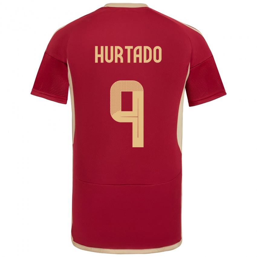 Herren Venezuela Jan Hurtado #9 Burgund Heimtrikot Trikot 24-26 T-Shirt Schweiz