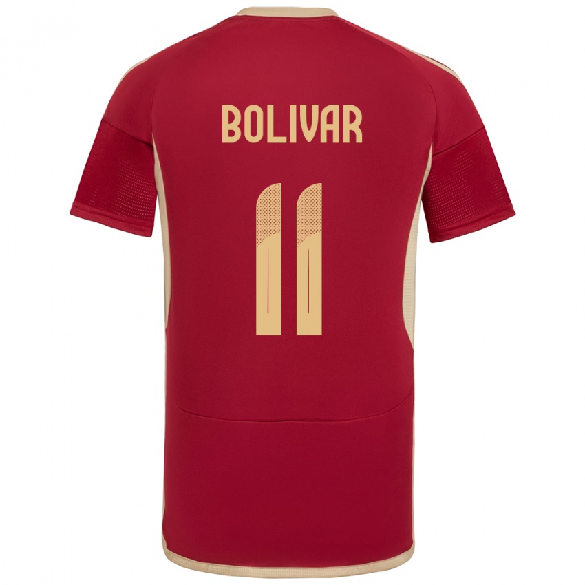 Herren Venezuela Jovanny Bolívar #11 Burgund Heimtrikot Trikot 24-26 T-Shirt Schweiz