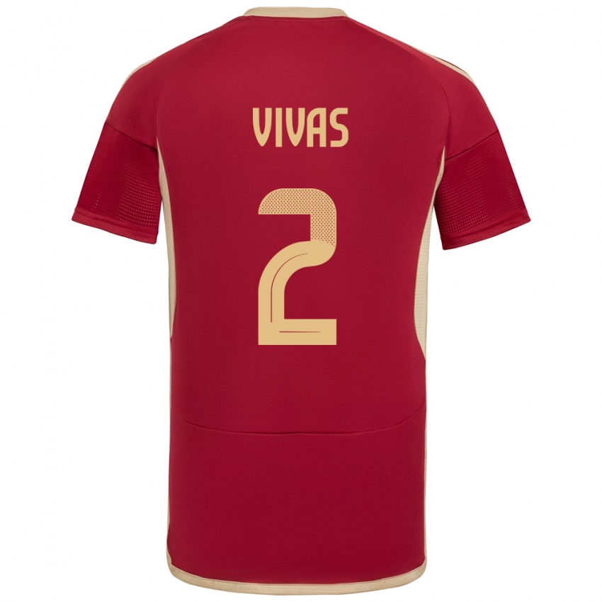 Herren Venezuela Carlos Vivas #2 Burgund Heimtrikot Trikot 24-26 T-Shirt Schweiz