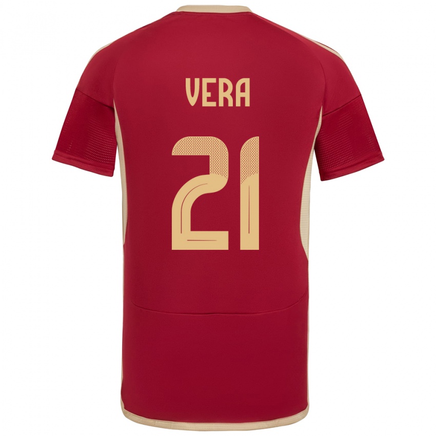 Herren Venezuela Andry Vera #21 Burgund Heimtrikot Trikot 24-26 T-Shirt Schweiz