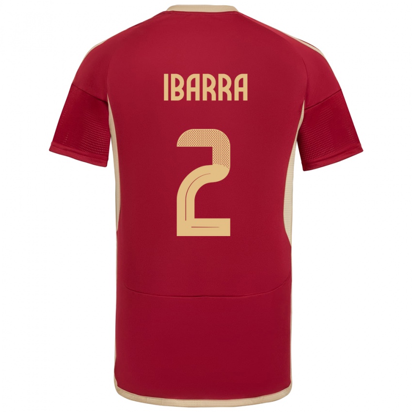 Herren Venezuela Pablo Ibarra #2 Burgund Heimtrikot Trikot 24-26 T-Shirt Schweiz