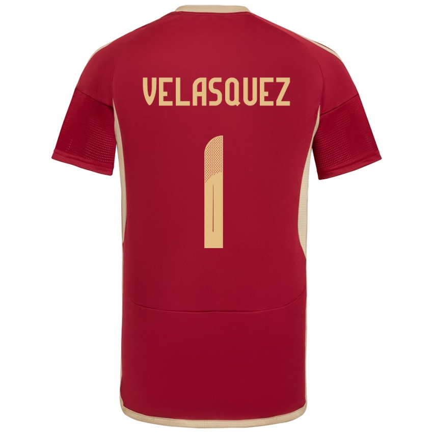 Herren Venezuela Yessica Velásquez #1 Burgund Heimtrikot Trikot 24-26 T-Shirt Schweiz