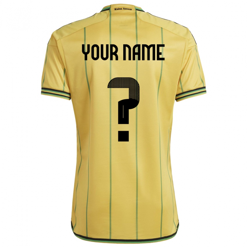 Herren Jamaika Ihren Namen #0 Gelb Heimtrikot Trikot 24-26 T-Shirt Schweiz
