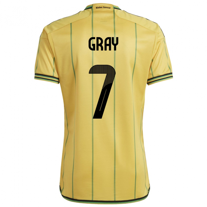 Herren Jamaika Demarai Gray #7 Gelb Heimtrikot Trikot 24-26 T-Shirt Schweiz