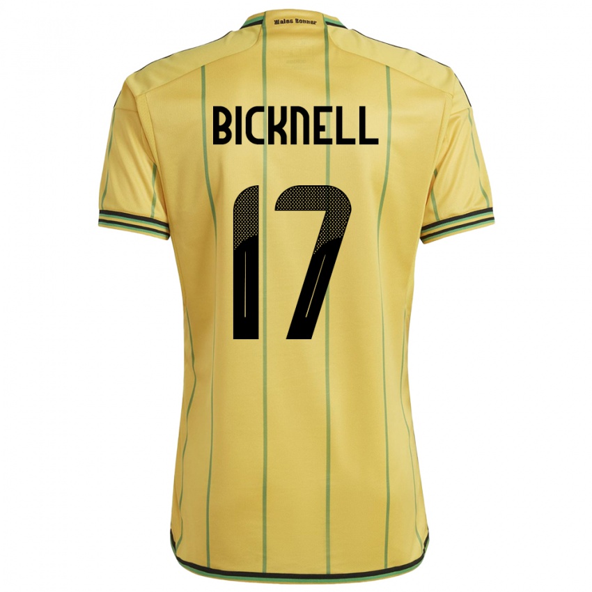 Herren Jamaika Alexander Bicknell #17 Gelb Heimtrikot Trikot 24-26 T-Shirt Schweiz