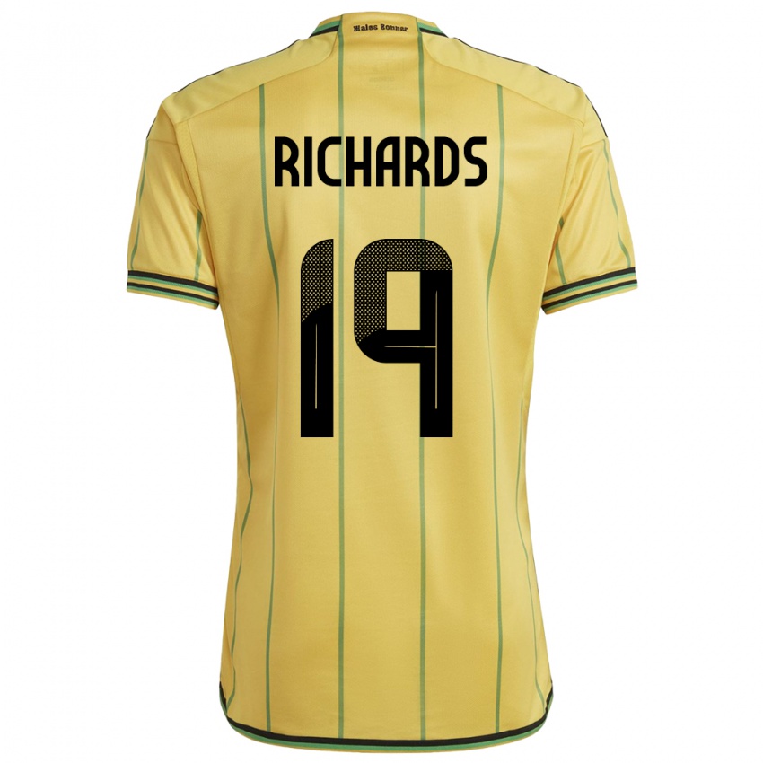 Herren Jamaika Davia Richards #19 Gelb Heimtrikot Trikot 24-26 T-Shirt Schweiz