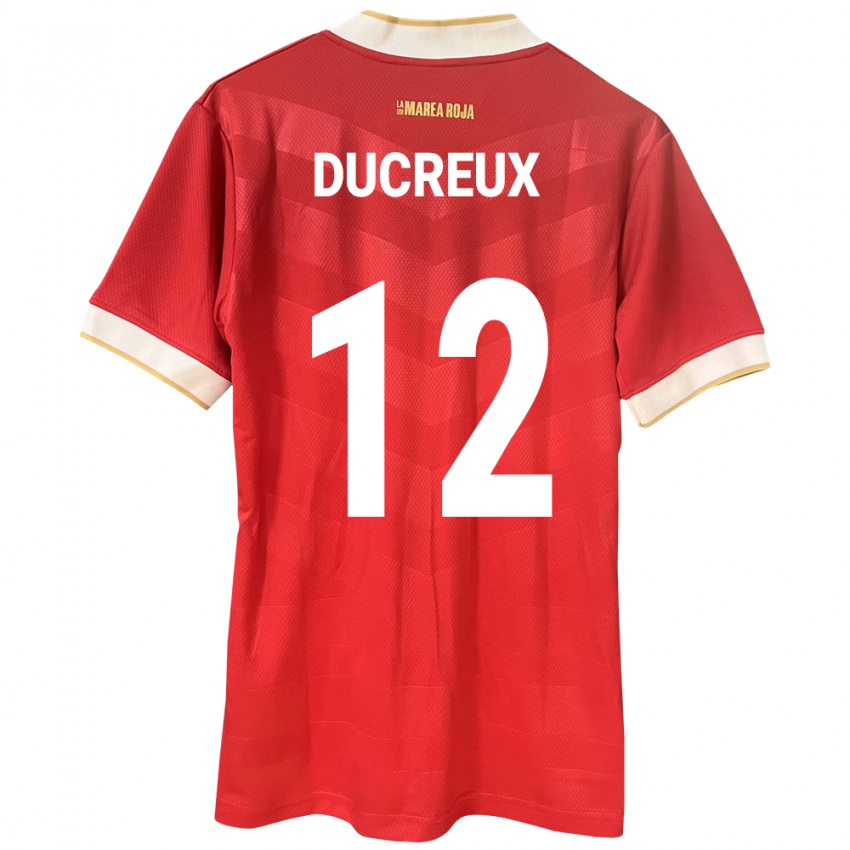 Herren Panama Nadia Ducreux #12 Rot Heimtrikot Trikot 24-26 T-Shirt Schweiz