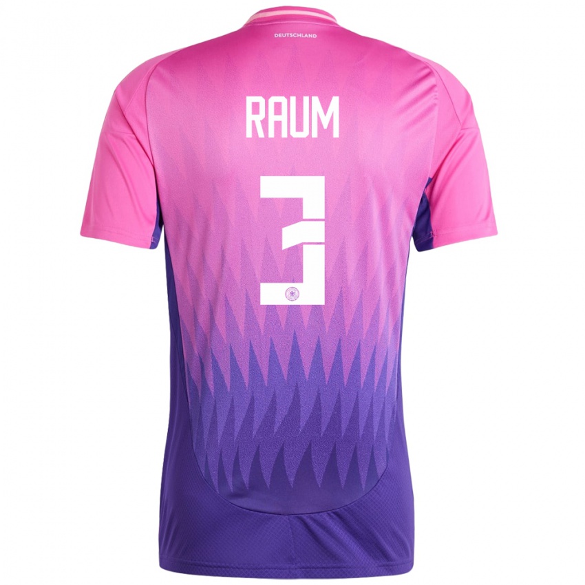 Homme Maillot Allemagne David Raum #3 Rose-Mauve Tenues Extérieur 24-26 T-Shirt Suisse