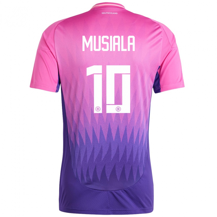 Herren Deutschland Jamal Musiala #10 Pink Lila Auswärtstrikot Trikot 24-26 T-Shirt Schweiz