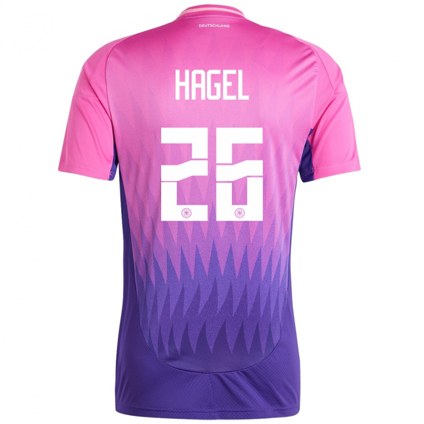 Herren Deutschland Chantal Hagel #26 Pink Lila Auswärtstrikot Trikot 24-26 T-Shirt Schweiz