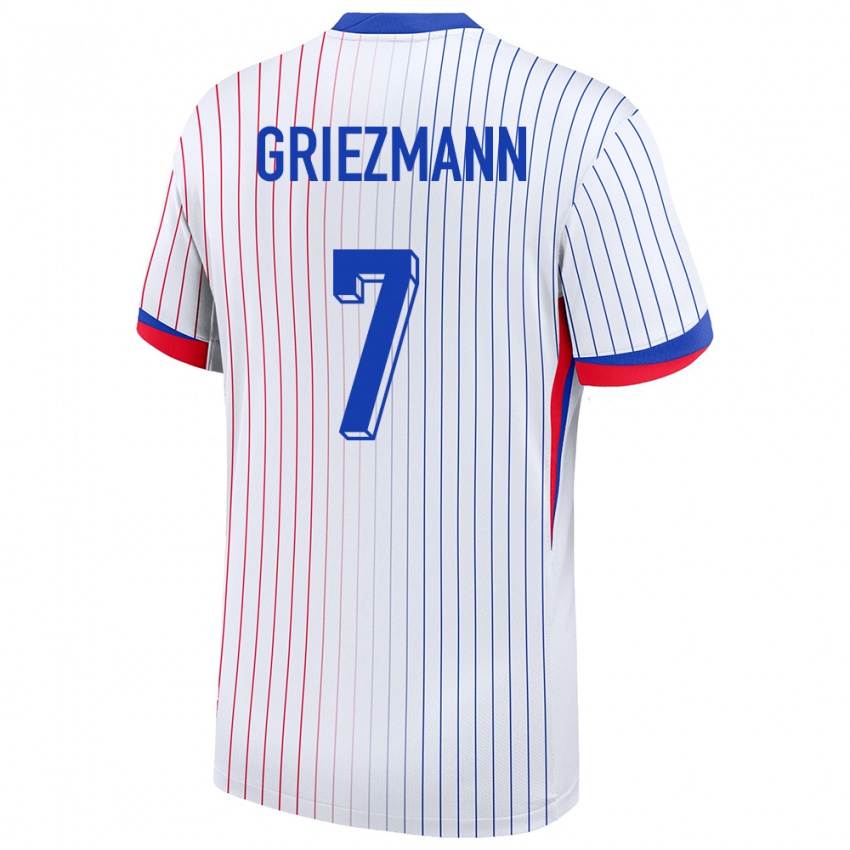 Herren Frankreich Antoine Griezmann #7 Weiß Auswärtstrikot Trikot 24-26 T-Shirt Schweiz