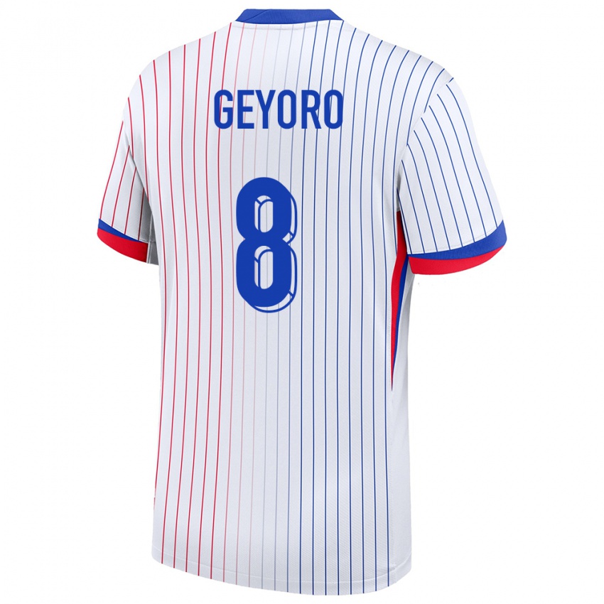 Homme Maillot France Grace Geyoro #8 Blanc Tenues Extérieur 24-26 T-Shirt Suisse