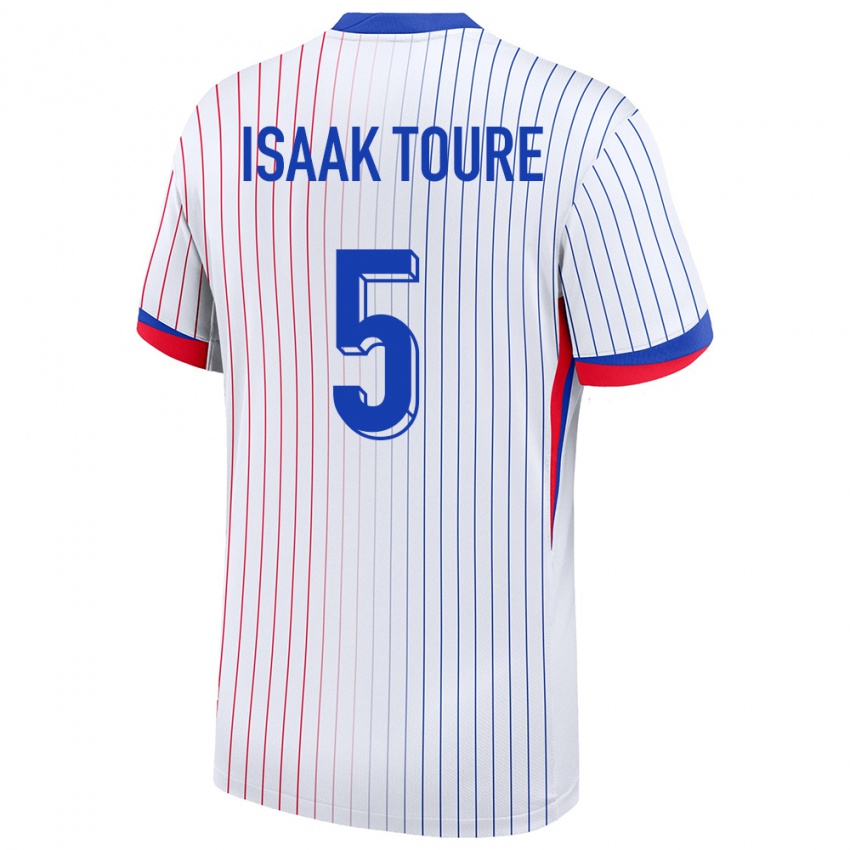 Homme Maillot France Souleymane Isaak Toure #5 Blanc Tenues Extérieur 24-26 T-Shirt Suisse