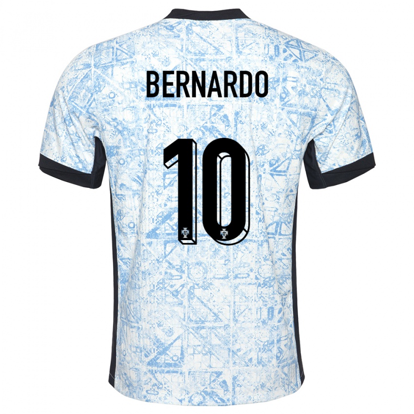 Herren Portugal Bernardo Silva #10 Cremeblau Auswärtstrikot Trikot 24-26 T-Shirt Schweiz