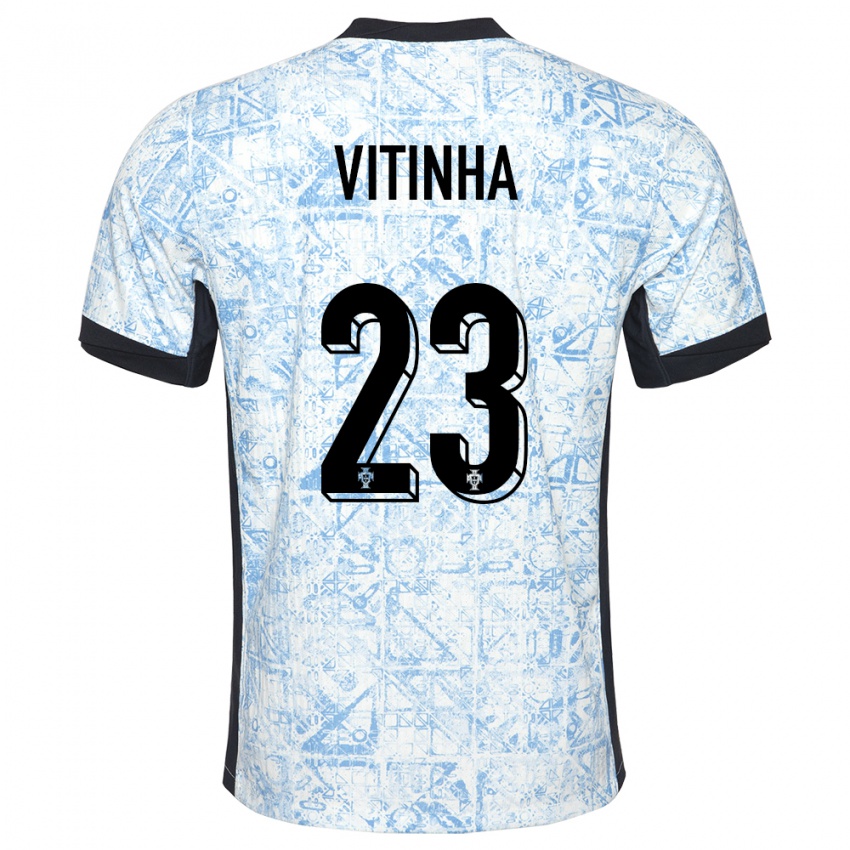 Herren Portugal Vitinha #23 Cremeblau Auswärtstrikot Trikot 24-26 T-Shirt Schweiz