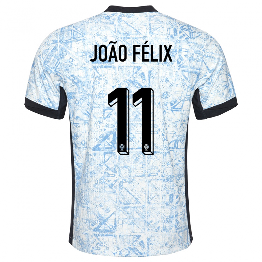 Herren Portugal Joao Felix #11 Cremeblau Auswärtstrikot Trikot 24-26 T-Shirt Schweiz