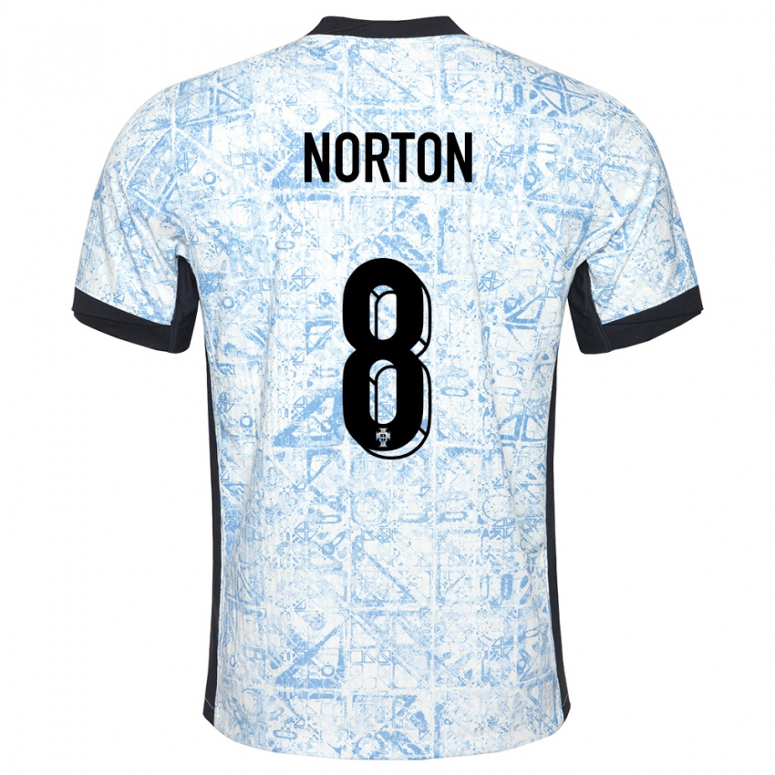 Herren Portugal Andreia Norton #8 Cremeblau Auswärtstrikot Trikot 24-26 T-Shirt Schweiz