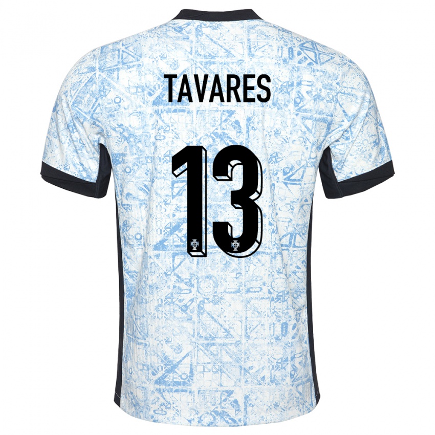 Herren Portugal Nuno Tavares #13 Cremeblau Auswärtstrikot Trikot 24-26 T-Shirt Schweiz