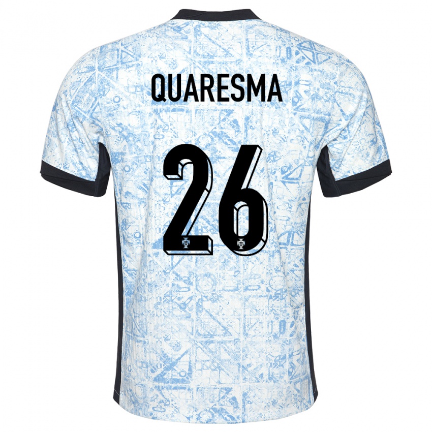 Herren Portugal Eduardo Quaresma #26 Cremeblau Auswärtstrikot Trikot 24-26 T-Shirt Schweiz