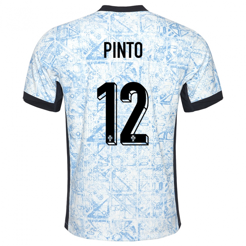 Homme Maillot Portugal Diogo Pinto #12 Bleu Crème Tenues Extérieur 24-26 T-Shirt Suisse