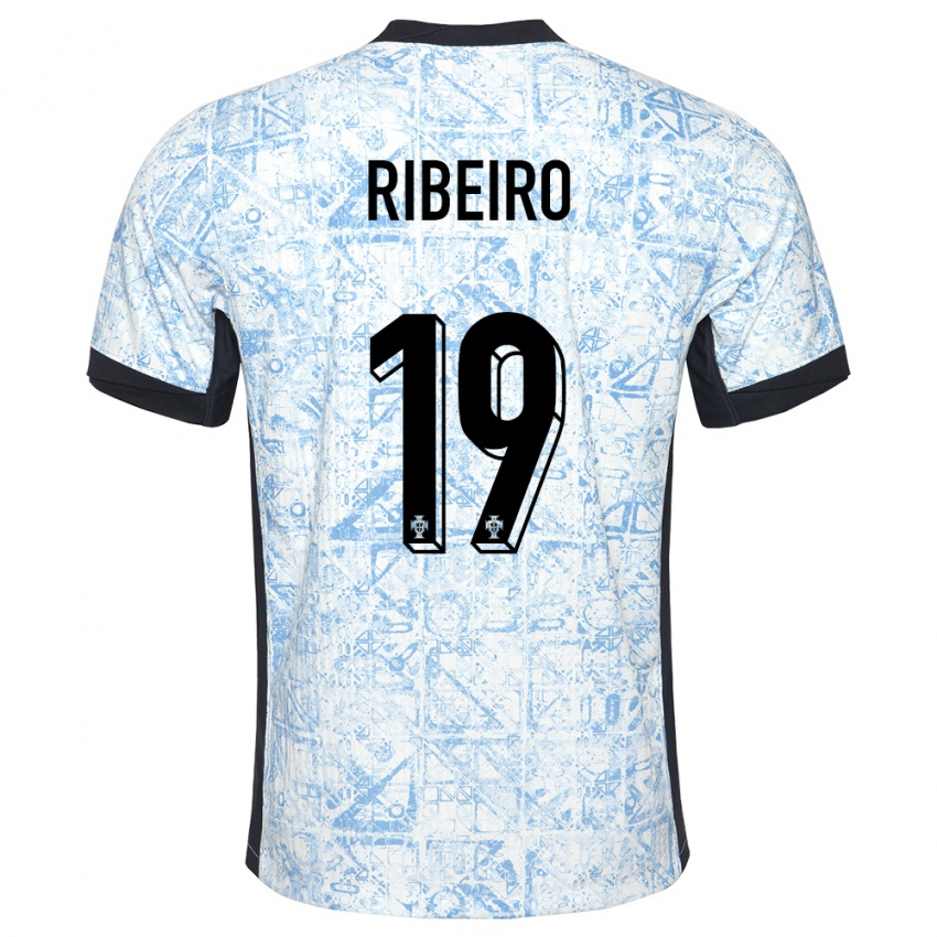 Homme Maillot Portugal Rodrigo Ribeiro #19 Bleu Crème Tenues Extérieur 24-26 T-Shirt Suisse