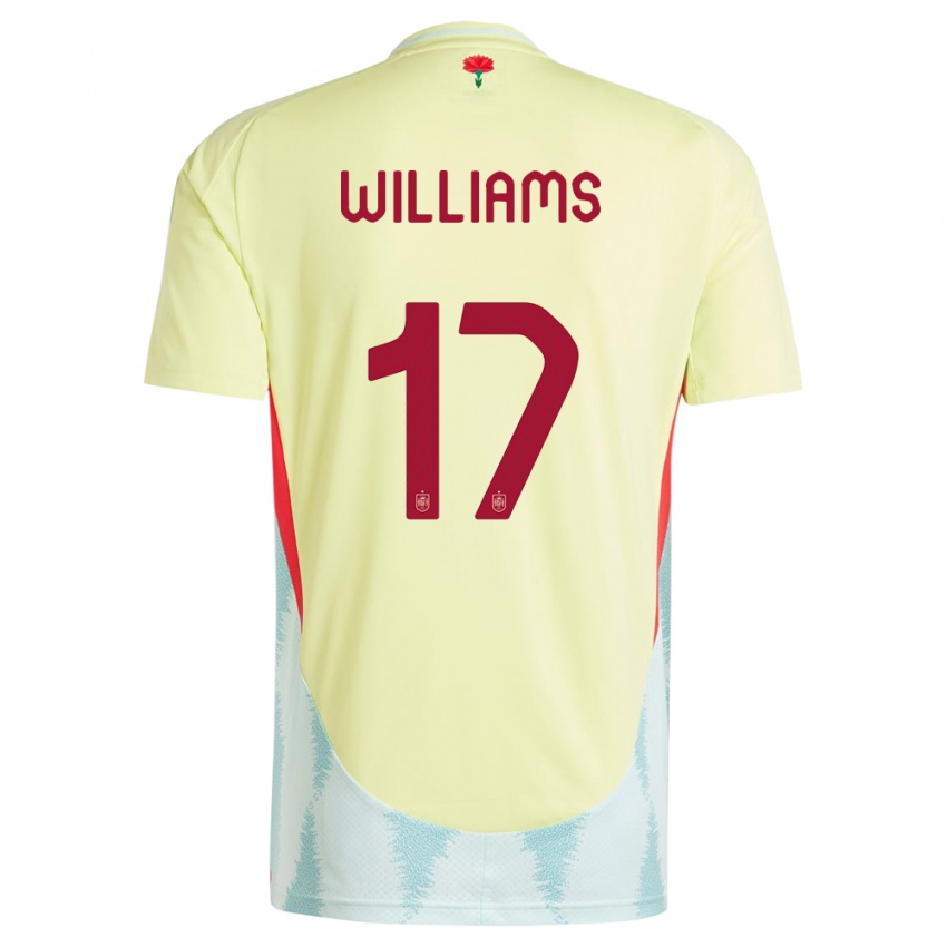 Herren Spanien Nico Williams #17 Gelb Auswärtstrikot Trikot 24-26 T-Shirt Schweiz