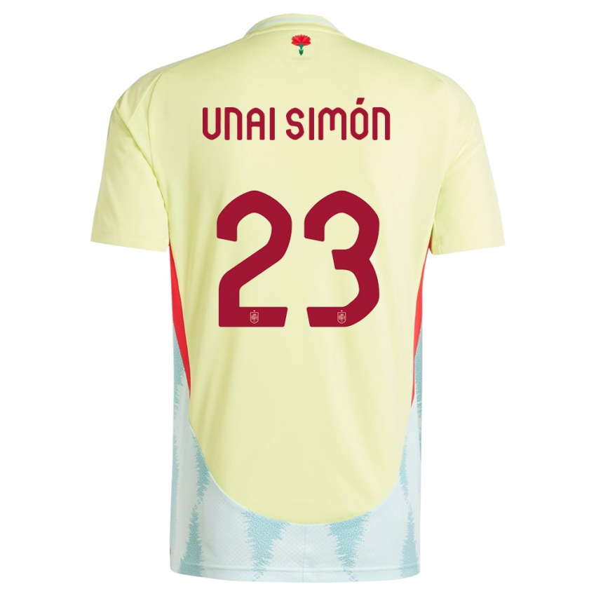 Herren Spanien Unai Simon #23 Gelb Auswärtstrikot Trikot 24-26 T-Shirt Schweiz