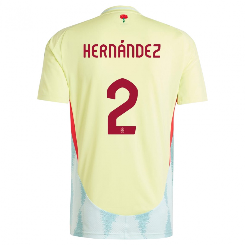 Herren Spanien Oihane Hernandez #2 Gelb Auswärtstrikot Trikot 24-26 T-Shirt Schweiz