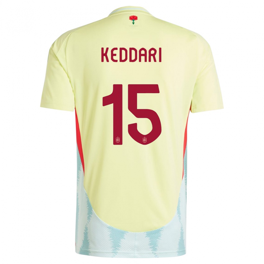 Herren Spanien Wassim Keddari #15 Gelb Auswärtstrikot Trikot 24-26 T-Shirt Schweiz