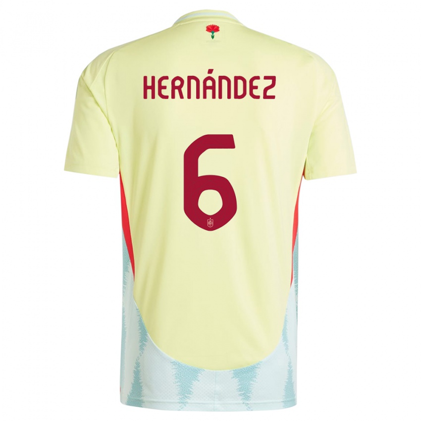 Herren Spanien Gerard Hernandez #6 Gelb Auswärtstrikot Trikot 24-26 T-Shirt Schweiz