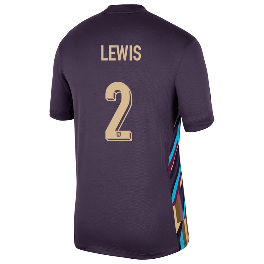 Homme Maillot Angleterre Rico Lewis #2 Raisins Noirs Tenues Extérieur 24-26 T-Shirt Suisse