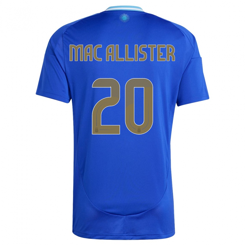 Herren Argentinien Alexis Mac Allister #20 Blau Auswärtstrikot Trikot 24-26 T-Shirt Schweiz