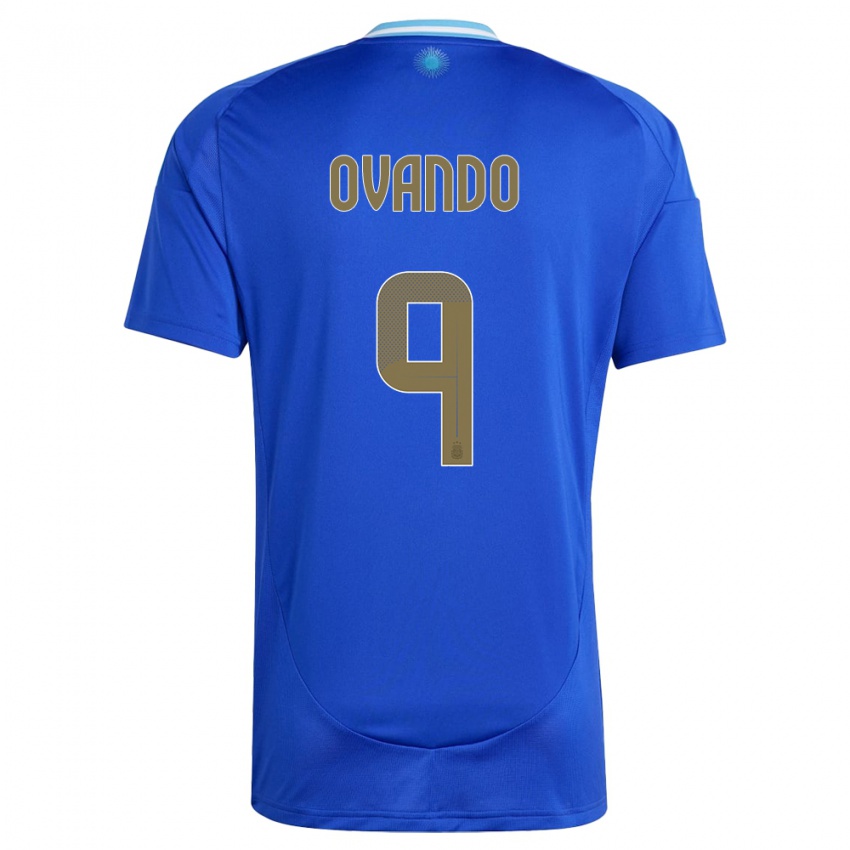 Homme Maillot Argentine Lautaro Ovando #9 Bleu Tenues Extérieur 24-26 T-Shirt Suisse