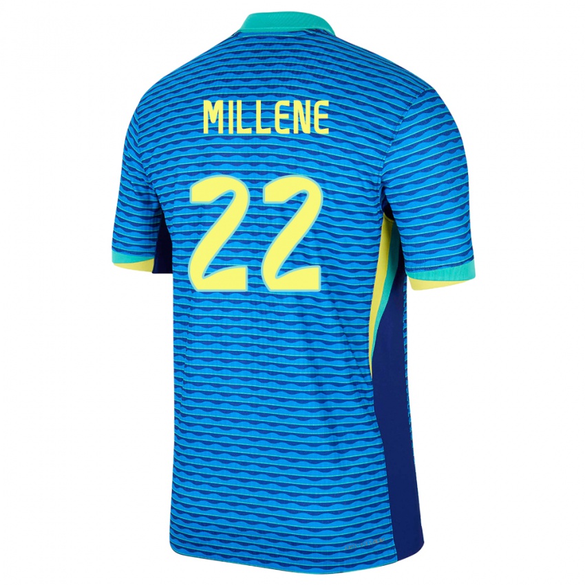 Homme Maillot Brésil Millene #22 Bleu Tenues Extérieur 24-26 T-Shirt Suisse