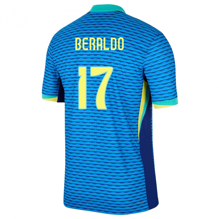 Homme Maillot Brésil Lucas Beraldo #17 Bleu Tenues Extérieur 24-26 T-Shirt Suisse