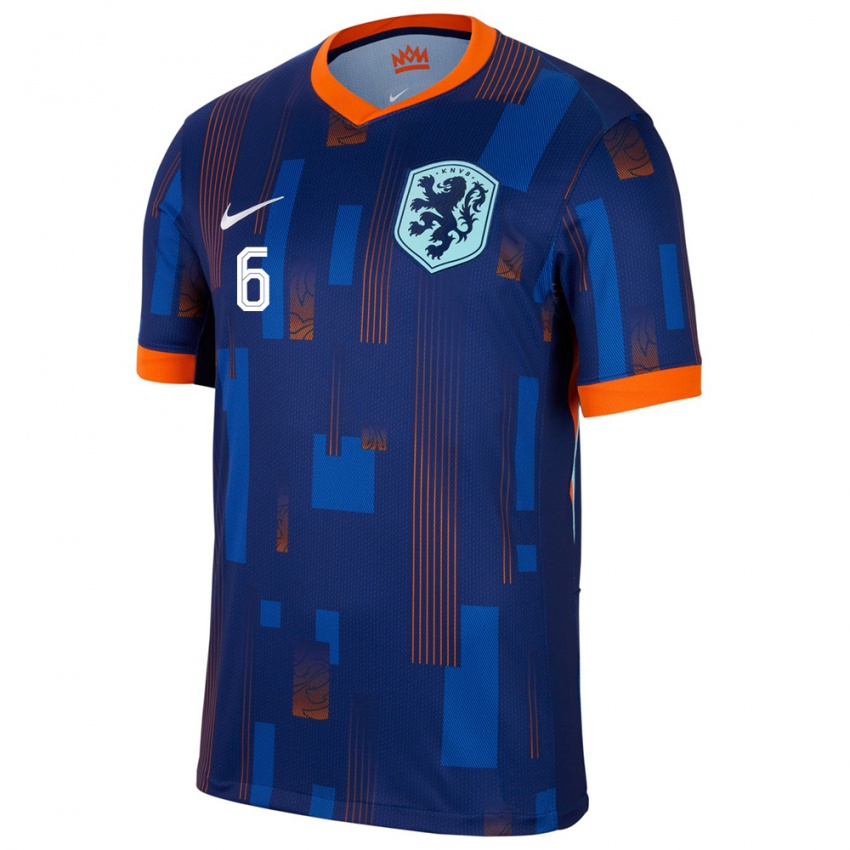 Herren Niederlande Tim Van Den Heuvel #6 Blau Auswärtstrikot Trikot 24-26 T-Shirt Schweiz