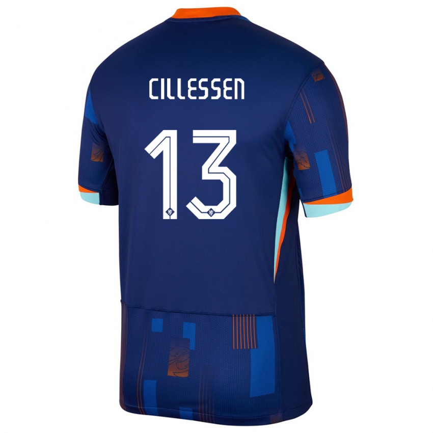 Herren Niederlande Jasper Cillessen #13 Blau Auswärtstrikot Trikot 24-26 T-Shirt Schweiz