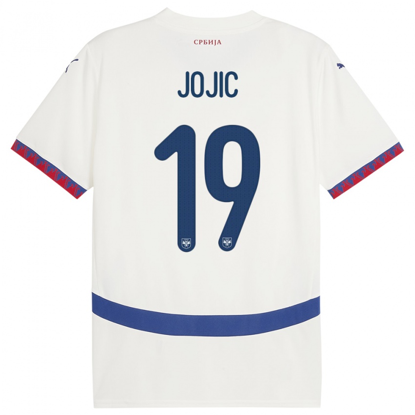 Herren Serbien Nikola Jojic #19 Weiß Auswärtstrikot Trikot 24-26 T-Shirt Schweiz