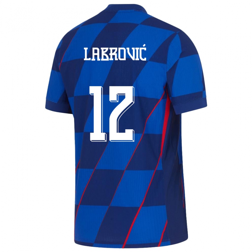 Herren Kroatien Nediljko Labrovic #12 Blau Auswärtstrikot Trikot 24-26 T-Shirt Schweiz