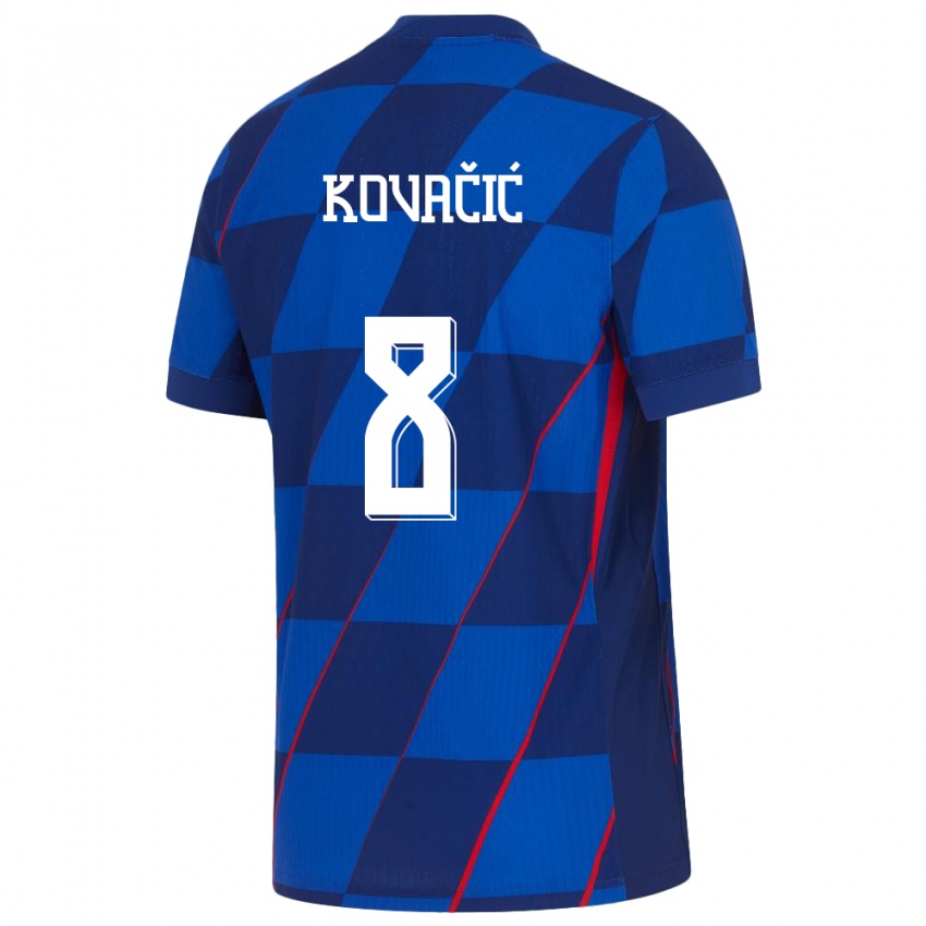 Herren Kroatien Mateo Kovacic #8 Blau Auswärtstrikot Trikot 24-26 T-Shirt Schweiz