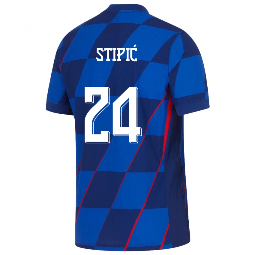 Homme Maillot Croatie Mihael Stipic #24 Bleu Tenues Extérieur 24-26 T-Shirt Suisse