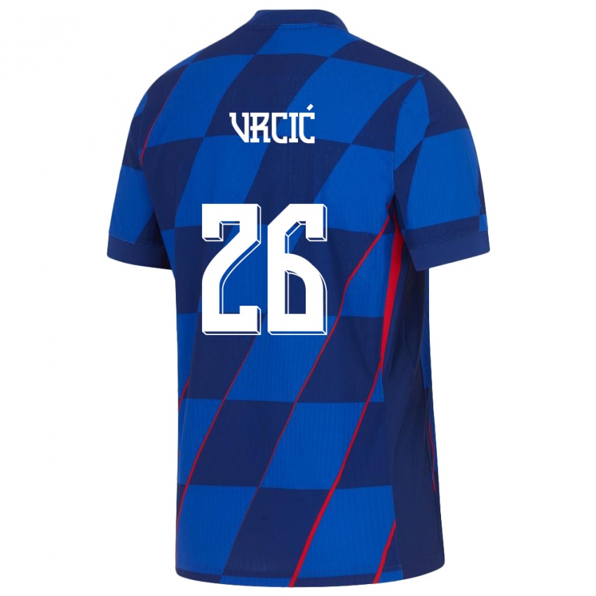 Herren Kroatien Jere Vrcic #26 Blau Auswärtstrikot Trikot 24-26 T-Shirt Schweiz