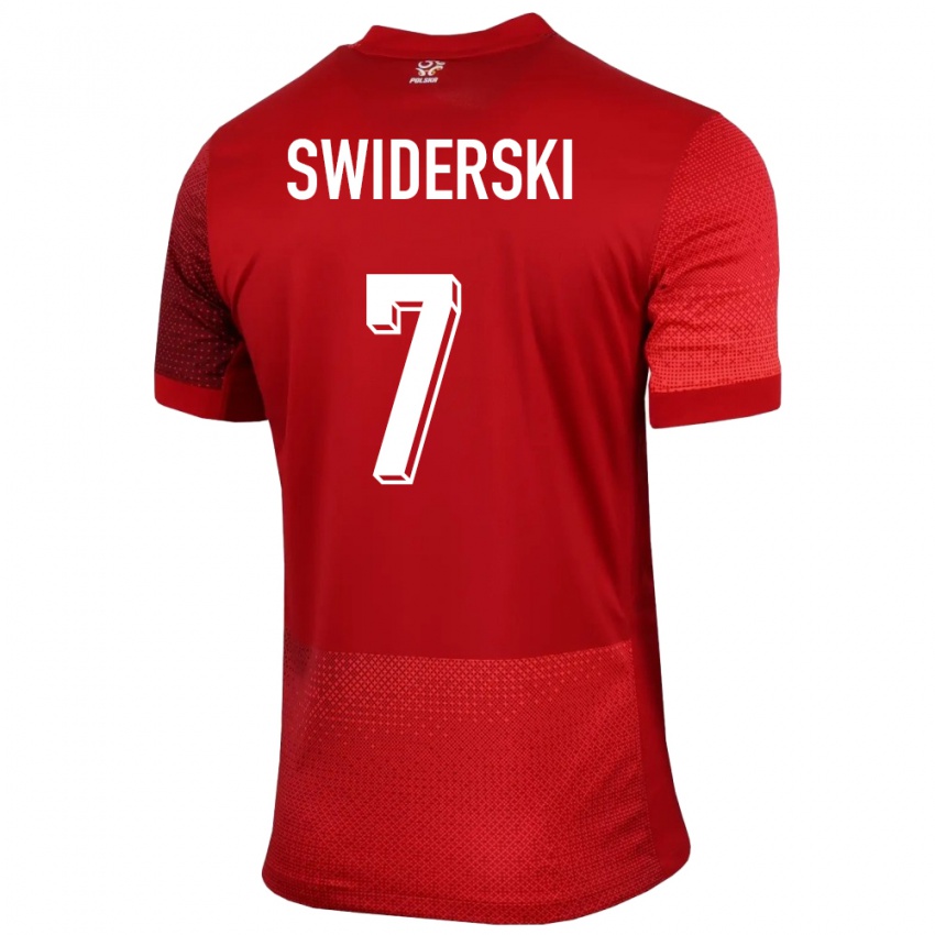 Homme Maillot Pologne Karol Swiderski #7 Rouge Tenues Extérieur 24-26 T-Shirt Suisse