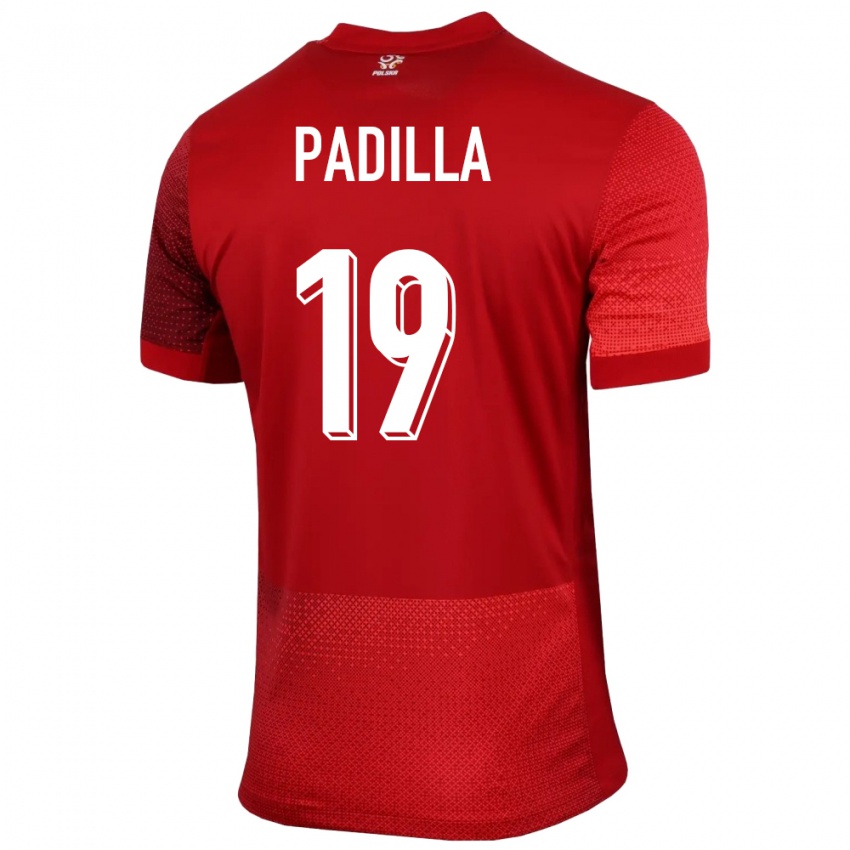 Homme Maillot Pologne Natalia Padilla #19 Rouge Tenues Extérieur 24-26 T-Shirt Suisse