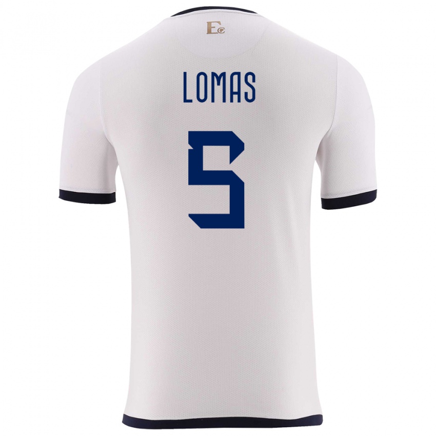 Herren Ecuador Ariana Lomas #5 Weiß Auswärtstrikot Trikot 24-26 T-Shirt Schweiz